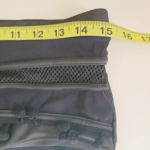 Women's Swimwear Black Bikini Set With Pom Pom Trim & Mesh Detail Size XL - Picture 9 of 10
